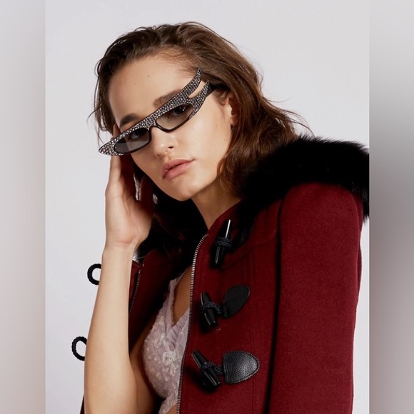 GUCCI 56MM Crystal Embellished Asymmetrical Cat Eye Havana Sunglasses - Picture 8 of 16